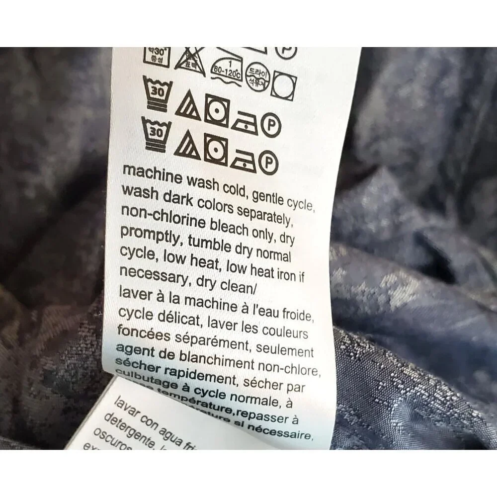 Calvin Klein Men's Slim-Fit Jacquard Shirt XXL Dusty Blue - Picture 8 of 13